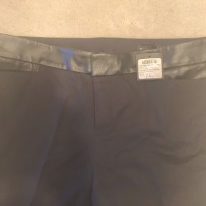 Club Monaco straight pants black faux leather trim